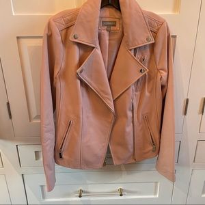 Neiman Marcus Blush pink leather jacket